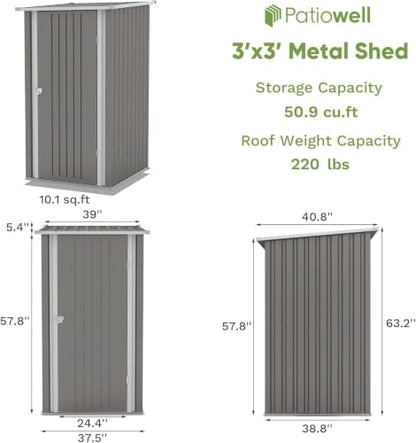 3x3 FT Storage Shed