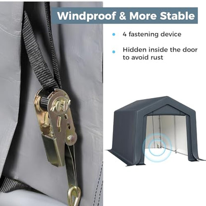 8x12 ft Storage Shelter Shed Portable Outdoor Carport Garage