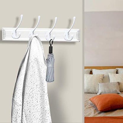 10 Pack Heavy Duty Dual Coat Hooks Wall Mounted with 20 Screws Retro Double Hooks Utility Black Hooks for Coat (10 Count)
