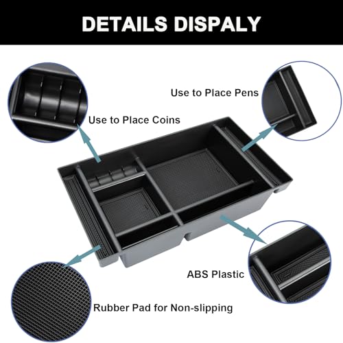 Center Console Organizer for Chevy Silverado & GMC Sierra Black Trim