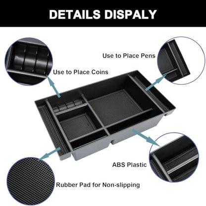 Center Console Organizer for Chevy Silverado & GMC Sierra Black Trim