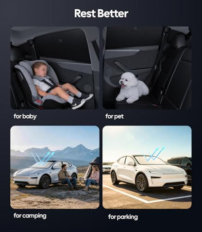 2026 8PC Full Set Window Sunshade for Tesla Model Y Juniper 2025 (8 Count)