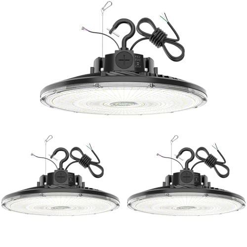 3 Pack 480V LED High Bay Light UL Listed UFO Light 300W 240W 200W Adjustable (3 Count)