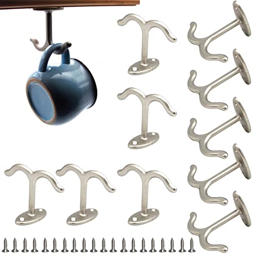 10 Pcs Zinc Alloy Ceiling Double Hook Cabinet Wardrobe Coat Towel Hat Hook Hooks Under Cabinet Shelf (10 Count)