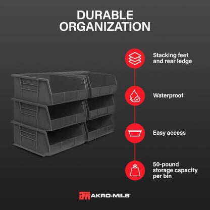 30235 AkroBins Plastic Storage Bins (6 Count)