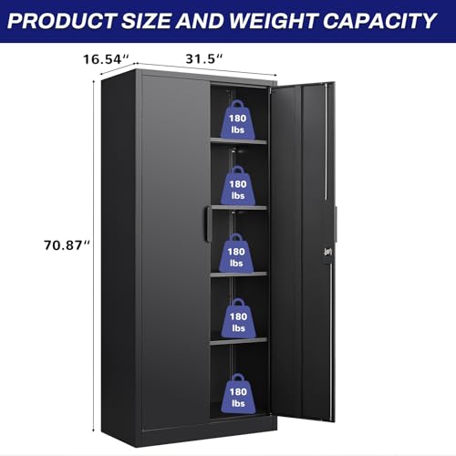 Metal Storage Cabinet with 4 Shelves