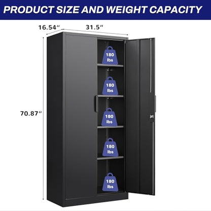 Metal Storage Cabinet with 4 Shelves