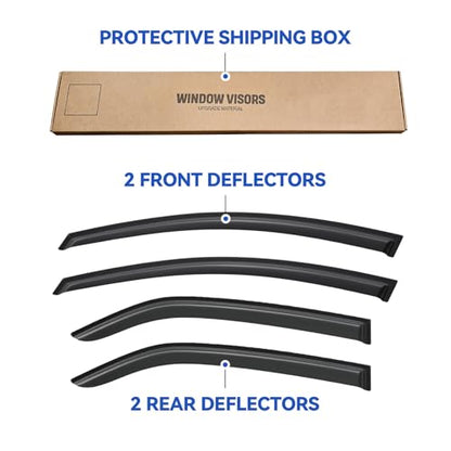 Window Visors Rain Guards for 2009 2010 2011 2012 2013 Kia Forte