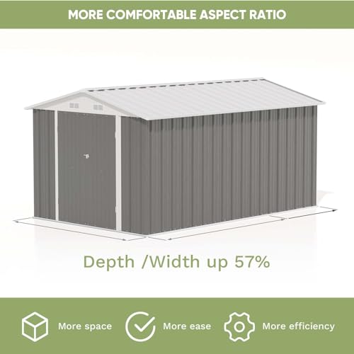 8 x 12 FT Metal Storage Shed for Outdoor