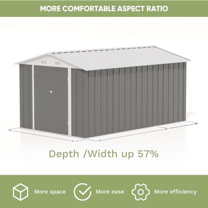 8 x 12 FT Metal Storage Shed for Outdoor