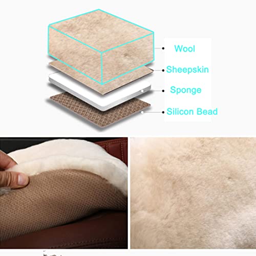 Genuine Sheepskin Car Seat Cover for Fuzzy Soft Fur Wool Cushion