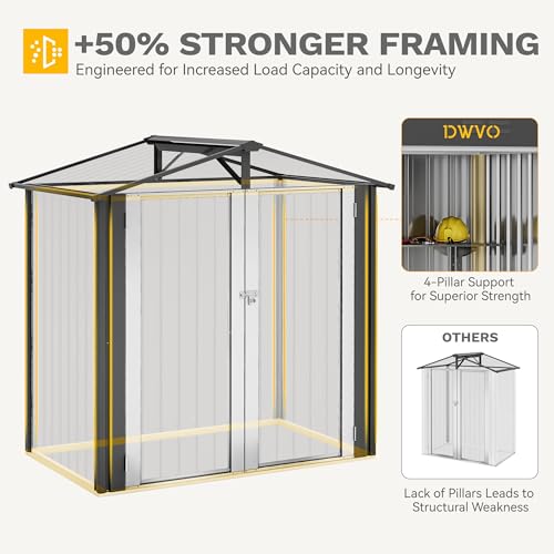 6x4ft Outdoor Storage Shed with Secure Entrances & Vents