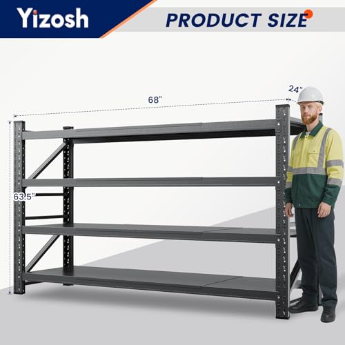 68" W Metal Garage Storage Shelves (4 Count)