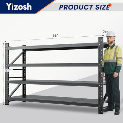 68" W Metal Garage Storage Shelves (4 Count)