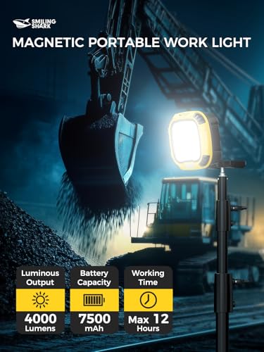 Portable Work Light with Magnetic 7500 mAh Rechargeable