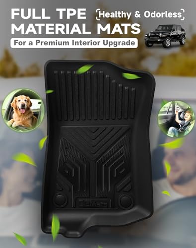 Premium Color TPE Floor Mats for Jeep Wrangler JL 2018