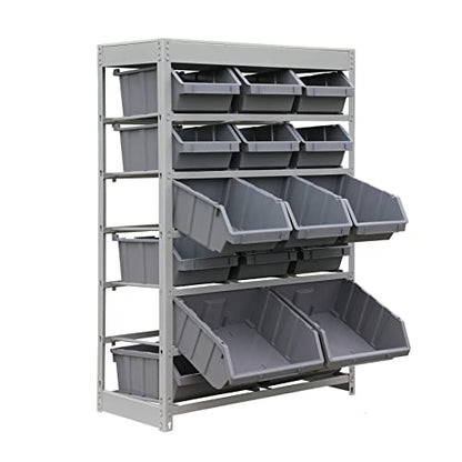 Bin Rack Storage System Heavy Duty Steel Rack Organizer Shelving Unit w
