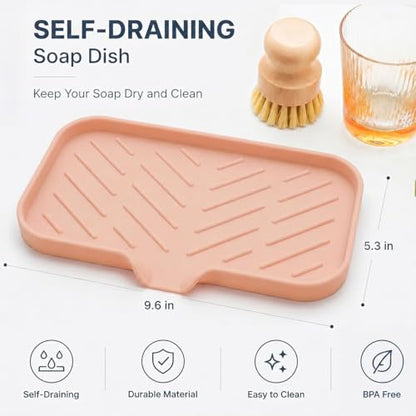 Silicone Soap Dish with Drain Spout