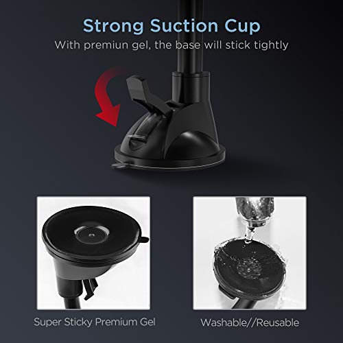 Long Arm Universal Magnetic Cradle Windshield Dashboard Cell Phone Mount Holder with 4 Metal Plates