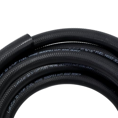 5 16" ID Fuel Hose Line Push Lock NBR Rubber SAE 30R7 300PSI 25ft (25 Foot)