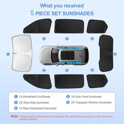 8pcs Car Window Shades for Jeep Grand Cherokee 2022 (8 Count)