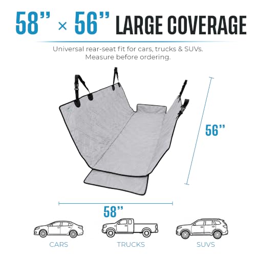 Bulldogology Dog Car Seat Cover Waterproof Heavy Duty Bench Dog Hammock Backseat Protector from Hair