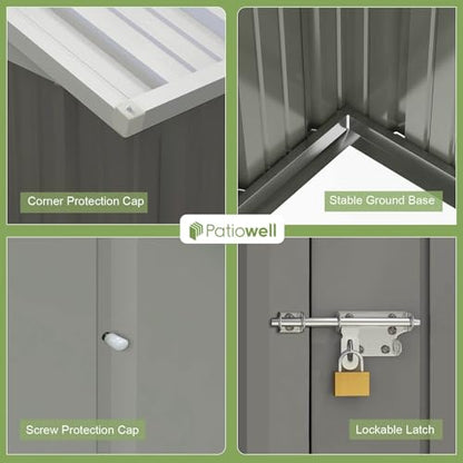 10x8 FT Outdoor Storage Shed with Floor Frame