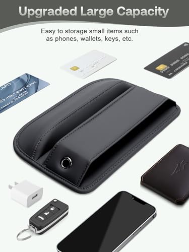 Premium Leather Car Seat Gap Filler Organizer