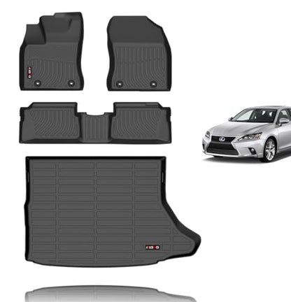 Floor Mats & Cargo Liner for 2011 2012 2013 2014 2015 2016 2017 Lexus CT200h All Weather Car Mats Trunk Mat Lexus CT200h Floor Mats Accessories Black
