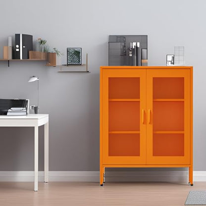 Metal Storage Cabinet with Mesh Doors