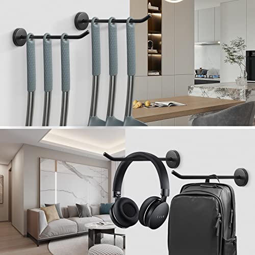 Coat Hooks Wall Mount Hooks for Hanging Hat Hurse Robe (6 Count)