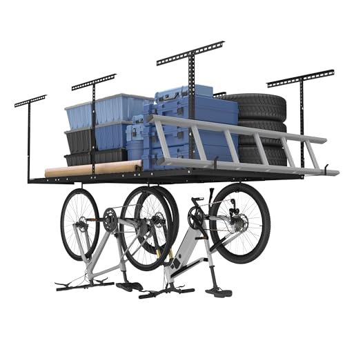 4x8 Overhead Garage Storage Rack with Hooks