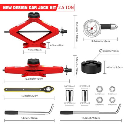 Scissor Jack for Car 2.5 Ton (7 Count)