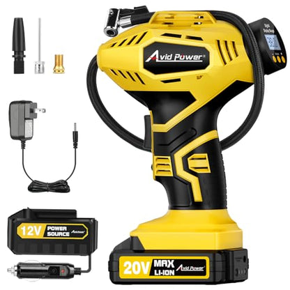20V Rechargeable Cordless Tire Inflator Portable Air Compressor