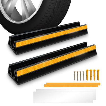 2 Pcs 18'' Parking Car Wheel Stopper for Garage with 2 Installation Methods (2 Count)