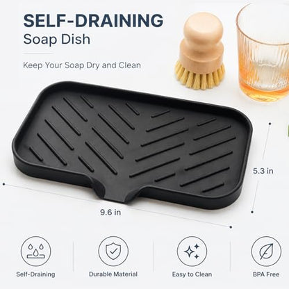 Silicone Soap Dish with Drain Spout