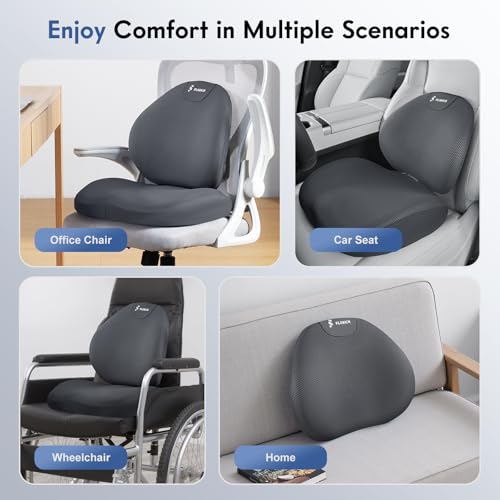 Seat Cushion and Lumbar Support Pillow for Office Chair Car