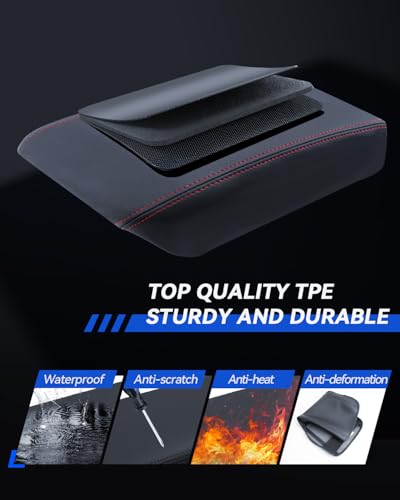 Armrest Cover for 2025 2024 2023 2022 2021 2020 Ford Explorer Accessories Center Console Middle Lid Pad Protector for Car Elbow Rest