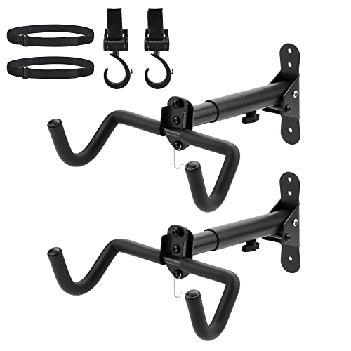 2PACK Bike Rack Garage Bike Wall Mount Bicycle Wall Hanger Bike Hook Bike Storage Rack for Indoor Storage Bike Horizontal Hanger Bicycle Wall Mount Bicycle Wall Rack (2 Count)