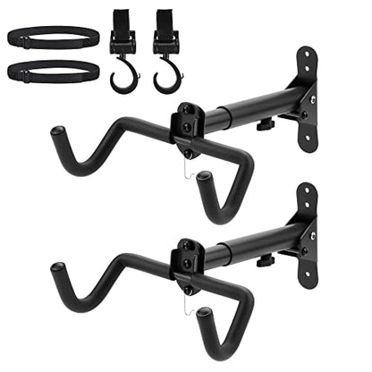 2PACK Bike Rack Garage Bike Wall Mount Bicycle Wall Hanger Bike Hook Bike Storage Rack for Indoor Storage Bike Horizontal Hanger Bicycle Wall Mount Bicycle Wall Rack (2 Count)