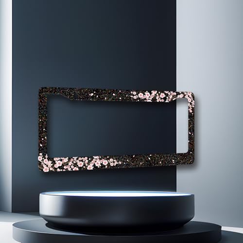Bling Cherry Blossom License Plate Frame Floral License Plate Holder