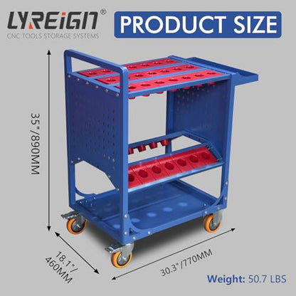 Blue Classic 50 Taper CNC Tool Holder Transfer Cart