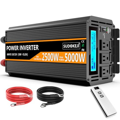 2500W Power Inverter 12V DC to AC 110V