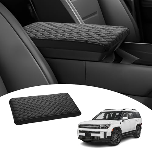 Custom for 2024 2025 2026 Hyundai Santa Fe Center Console Cover Armrest Cover Santa Fe Hybrid Accessories Arm Rest Cushion Pad Leather Middle Console Cover Armrest Seat Box Protector