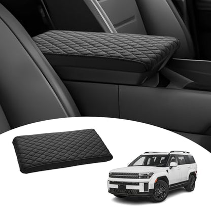 Custom for 2024 2025 2026 Hyundai Santa Fe Center Console Cover Armrest Cover Santa Fe Hybrid Accessories Arm Rest Cushion Pad Leather Middle Console Cover Armrest Seat Box Protector