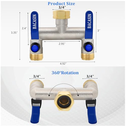Brass Garden Hose Splitter 2