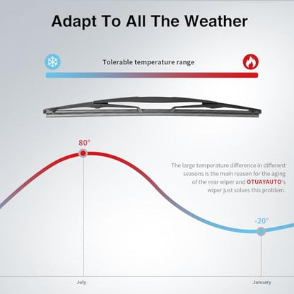 Rear Windshield Wiper Arm Blade Set
