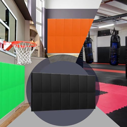 60" 72" High Gym Wall Padding 2" Thick Foam Basketball Court Wall Mount Protector for Garage Taekwondo Babyroom
