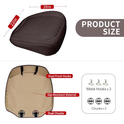 1 Pack Leather Front Car Seat Bottom Cover Coffee