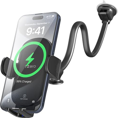 Solid Car Truck Phone Mount Holder 14" Arm Upgraded Wireless Charger